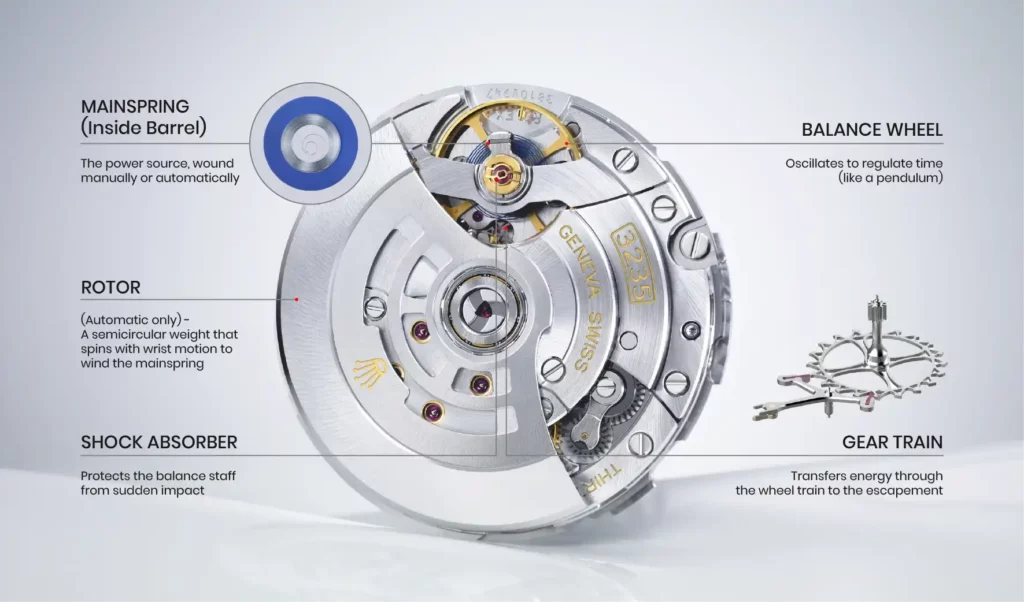 Power Generation and Storage in a mechanical watch